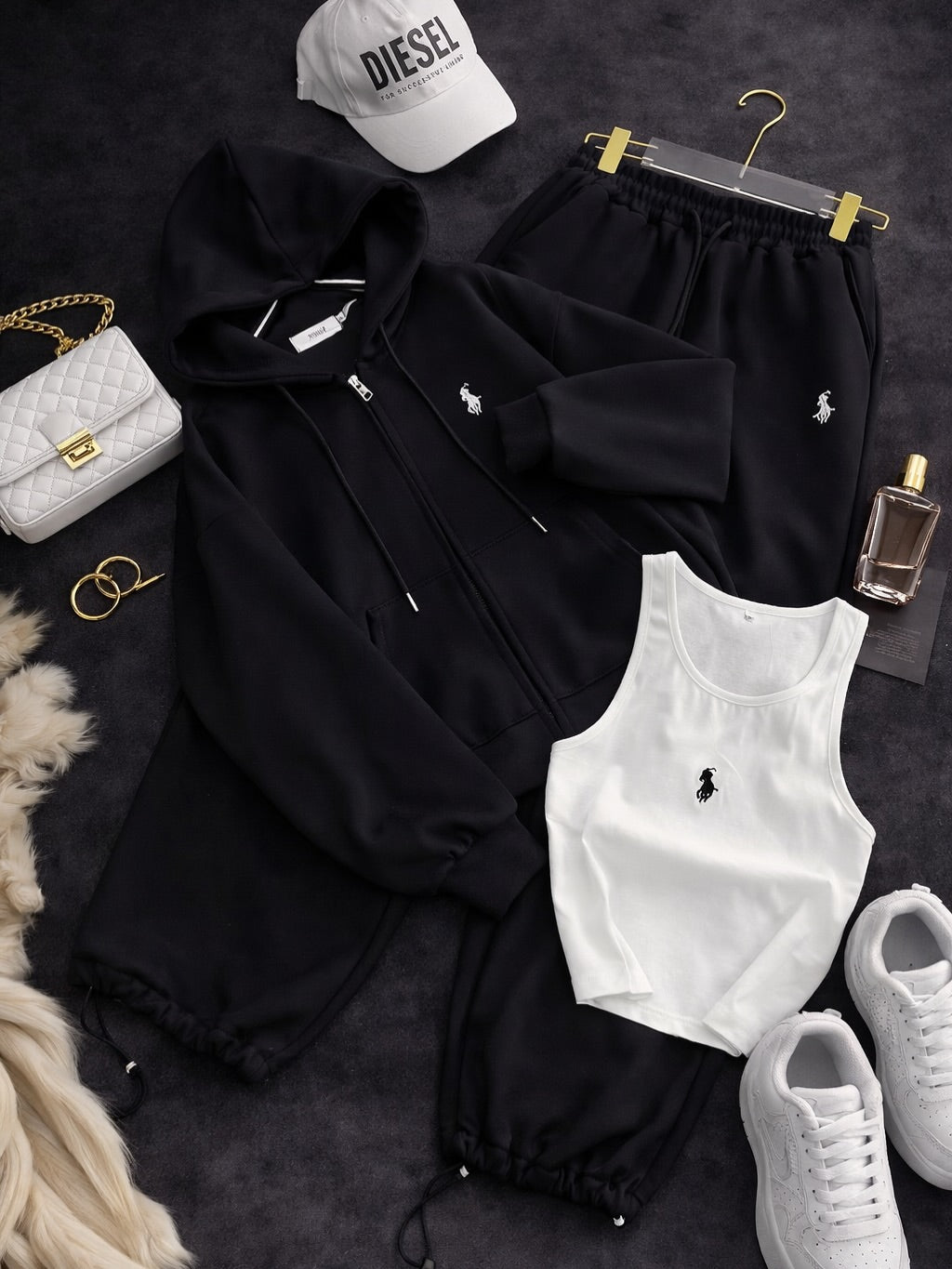 Polo – Czarny zestaw 3-częściowy