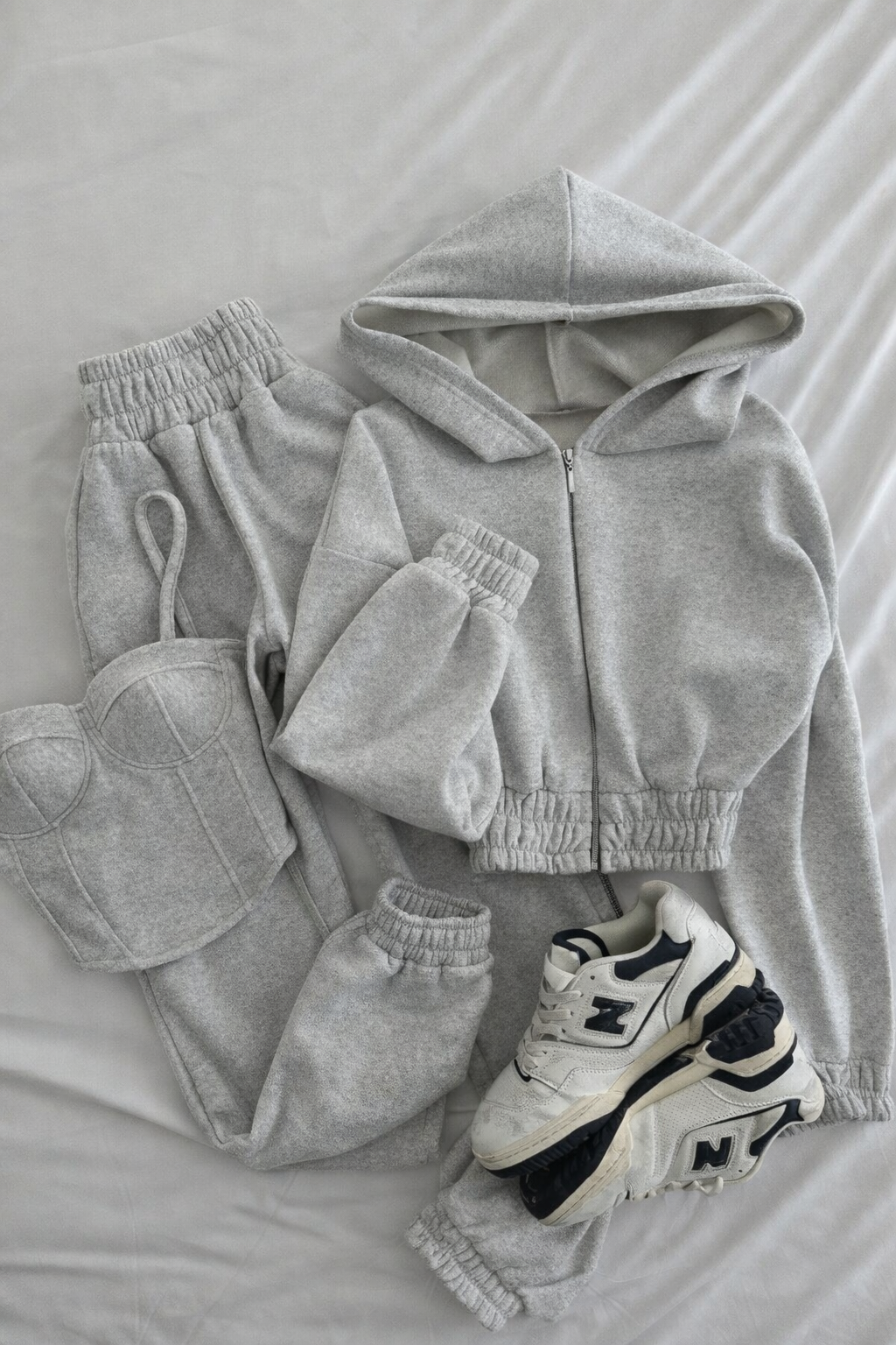 Damski szary zestaw 3-częściowy